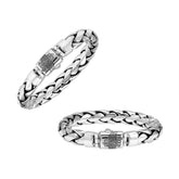 AB-1265-S-8.5" Sterling Silver Bracelet With Plain Silver Jewelry Bali Designs Inc
